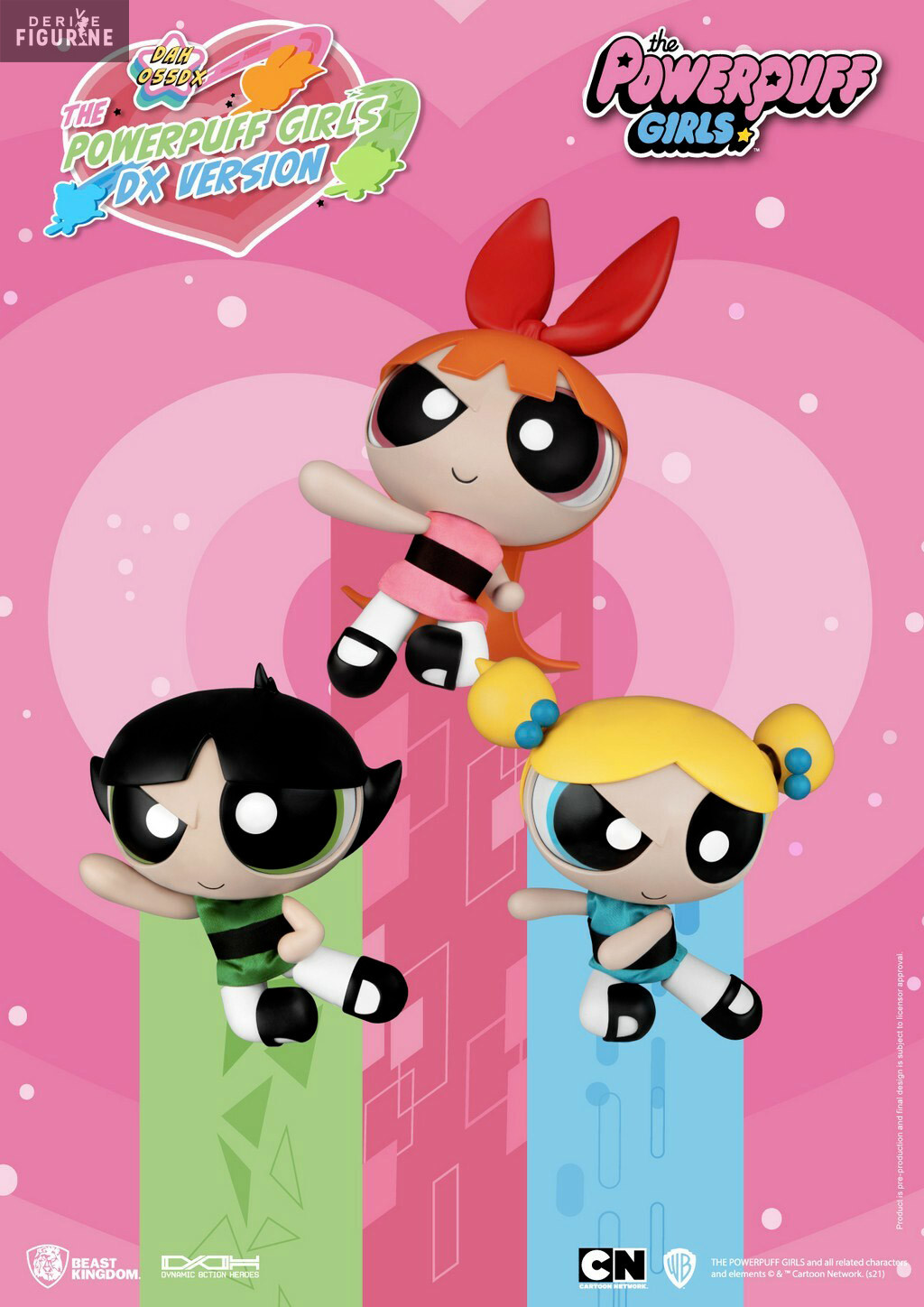 Pack 3 Figures Buttercup Bubbles And Blossom Deluxe Dynamic 8ction Heroes The Powerpuff 