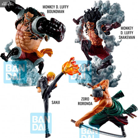 Figurine Sanji Zoro Luffy Gear 4 Boundman Ou Snakeman Battle Memories Ichibansho One Piece Bandai